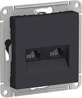 Розетка компьютерная без рамки Systeme Electric AtlasDesign 2-м. RJ45+RJ45 5e карбон картинка